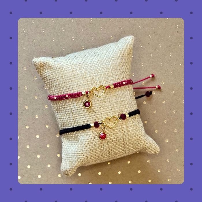 Min Valentine armbånd – Justerbar kærlighedsgave med perler og macramé