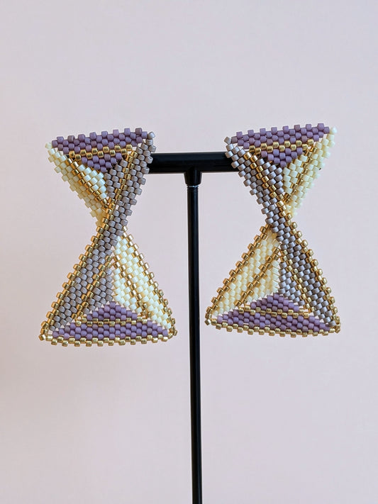 Geometriske håndlavede øreringe med Miyuki-perler – Echo