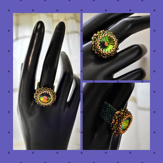 Rivoli ring – Farverig perlering med glans og karakter