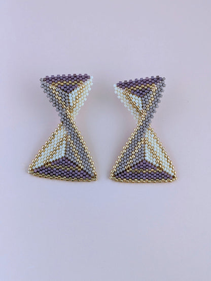 Geometriske håndlavede øreringe med Miyuki-perler – Echo
