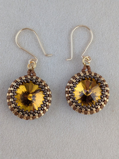 Kristaldrømme – Statement øreringe med krystal og Miyuki perler