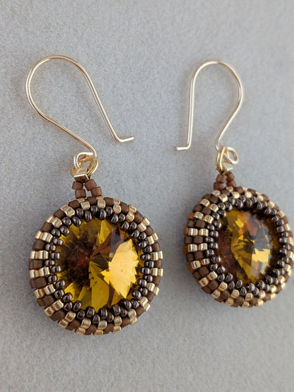 Kristaldrømme – Statement øreringe med krystal og Miyuki perler