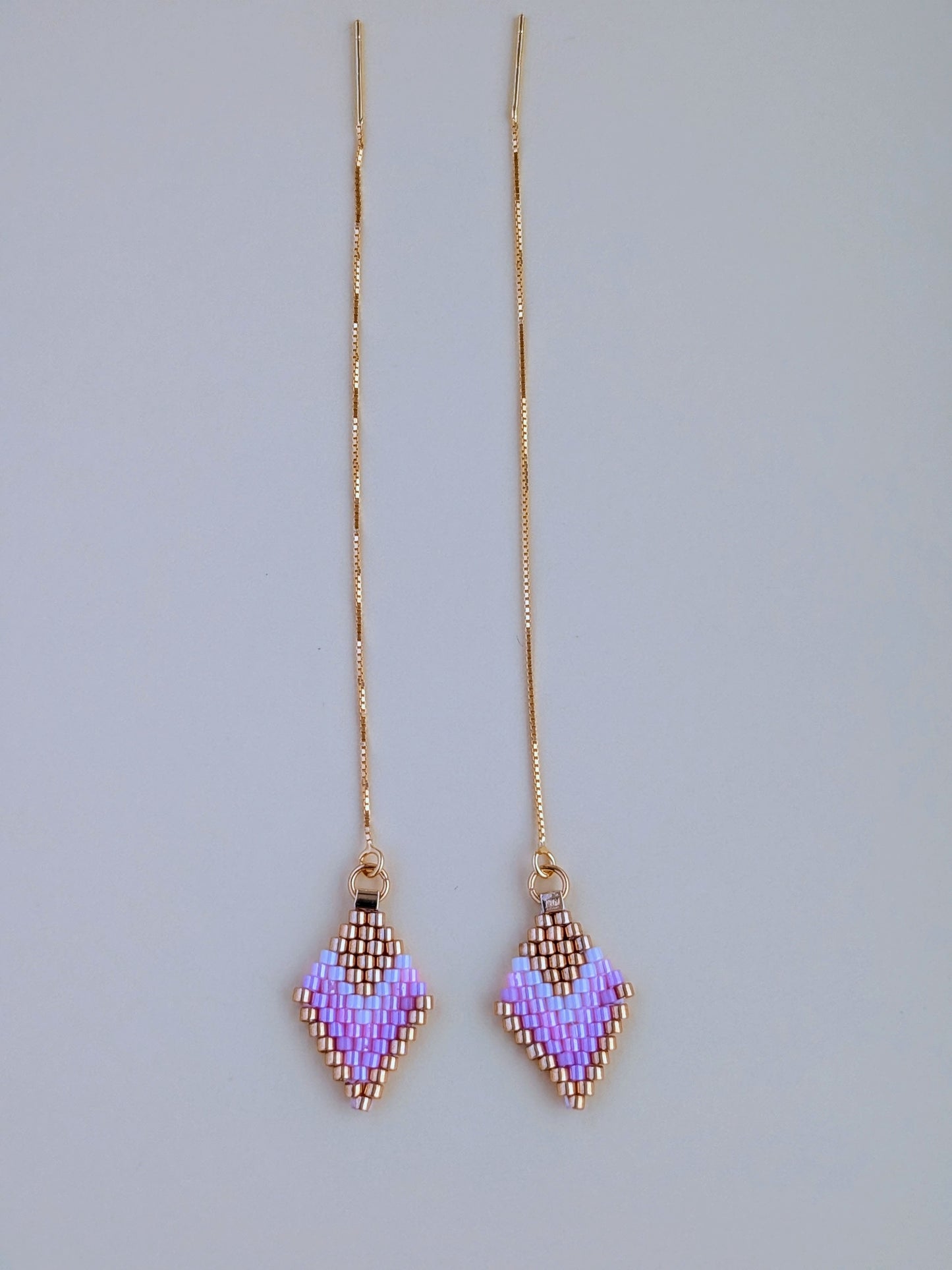 Lette kædeøreringe med Miyuki-perler – håndlavede øreringe – Estela