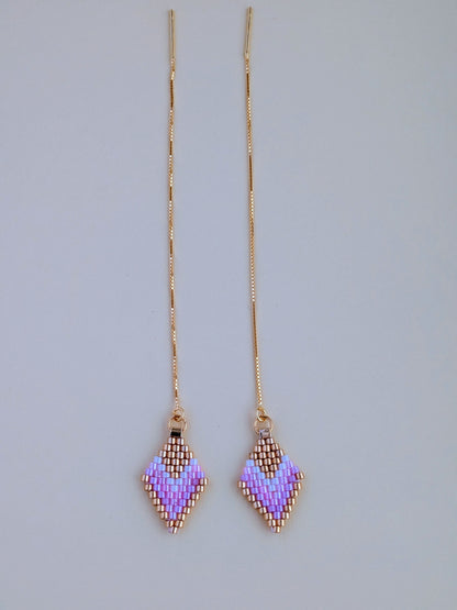 Lette kædeøreringe med Miyuki-perler – håndlavede øreringe – Estela