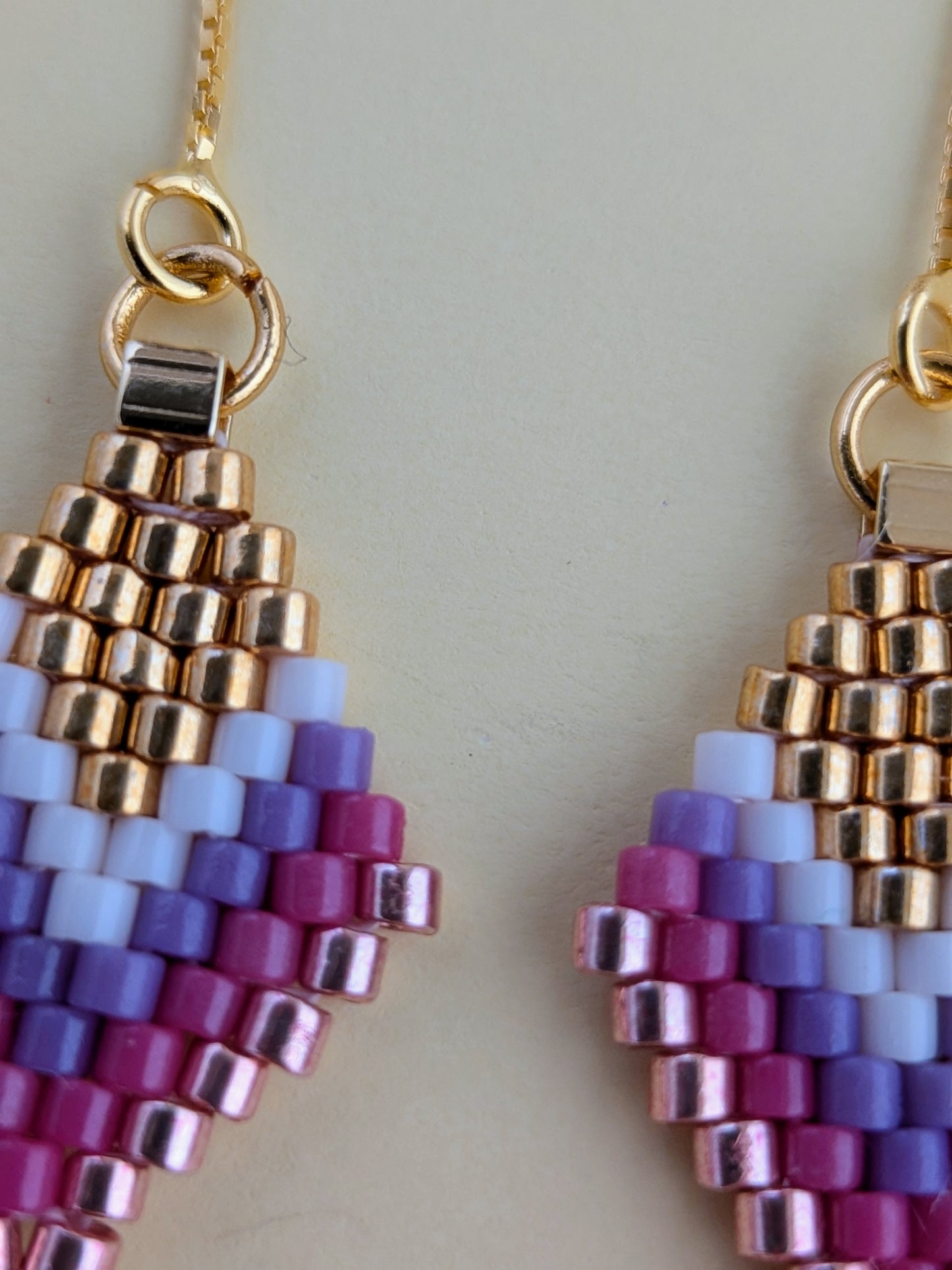 Lette kædeøreringe med Miyuki-perler – håndlavede øreringe – Estela