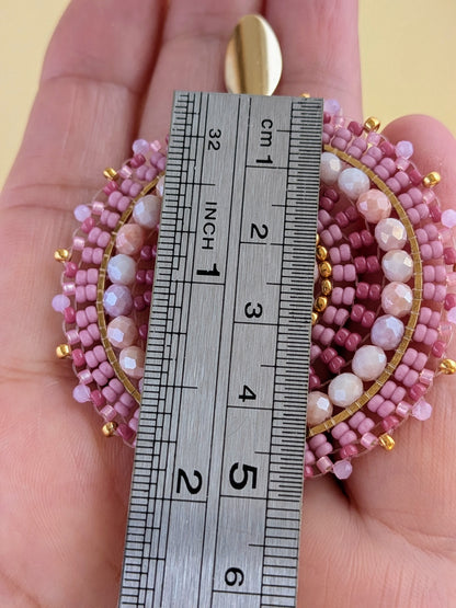 Statement øreringe med Miyuki-perler i mandala design – Maksi Mandala