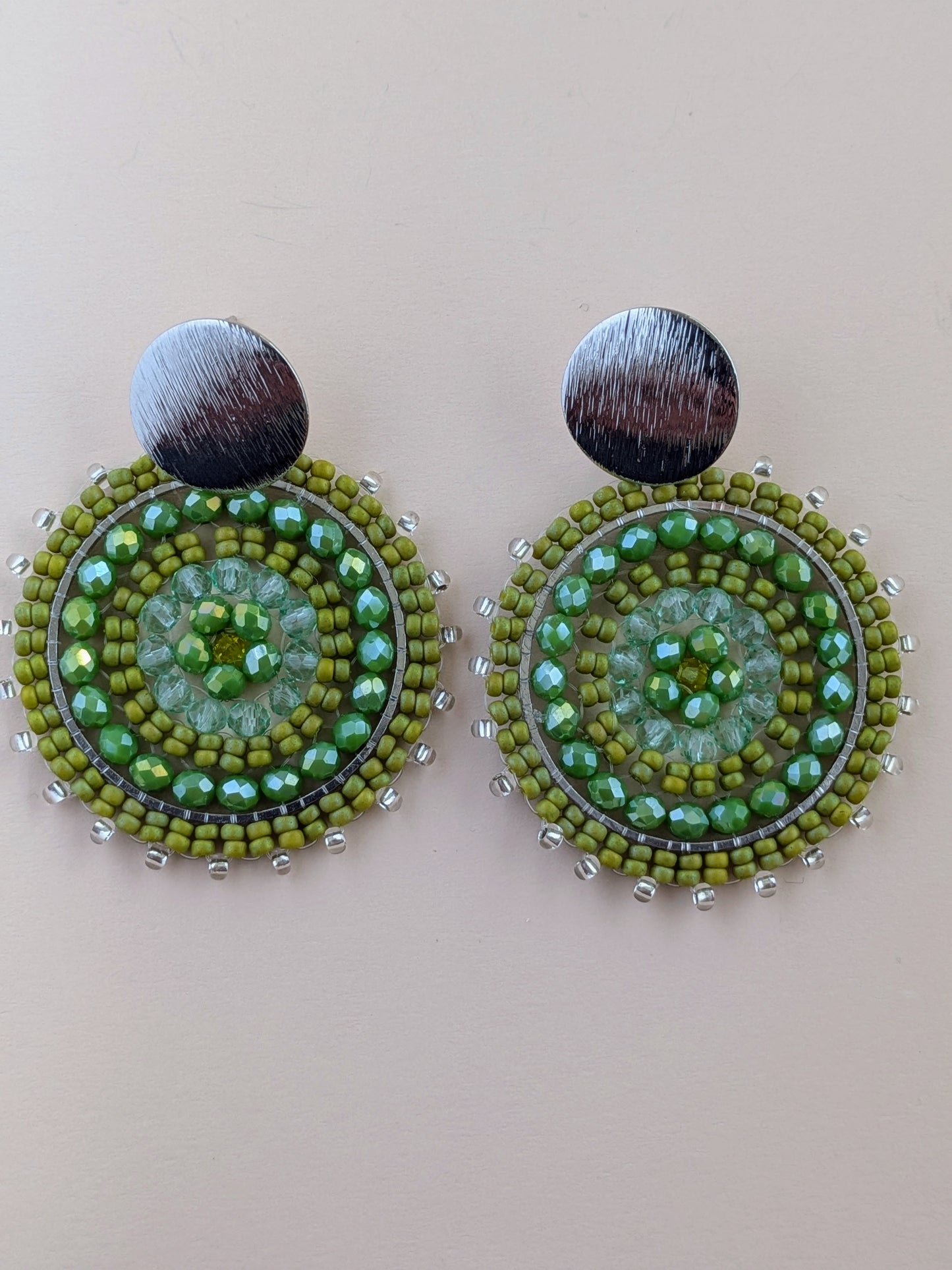 Statement øreringe med Miyuki-perler i mandala design – Maksi Mandala