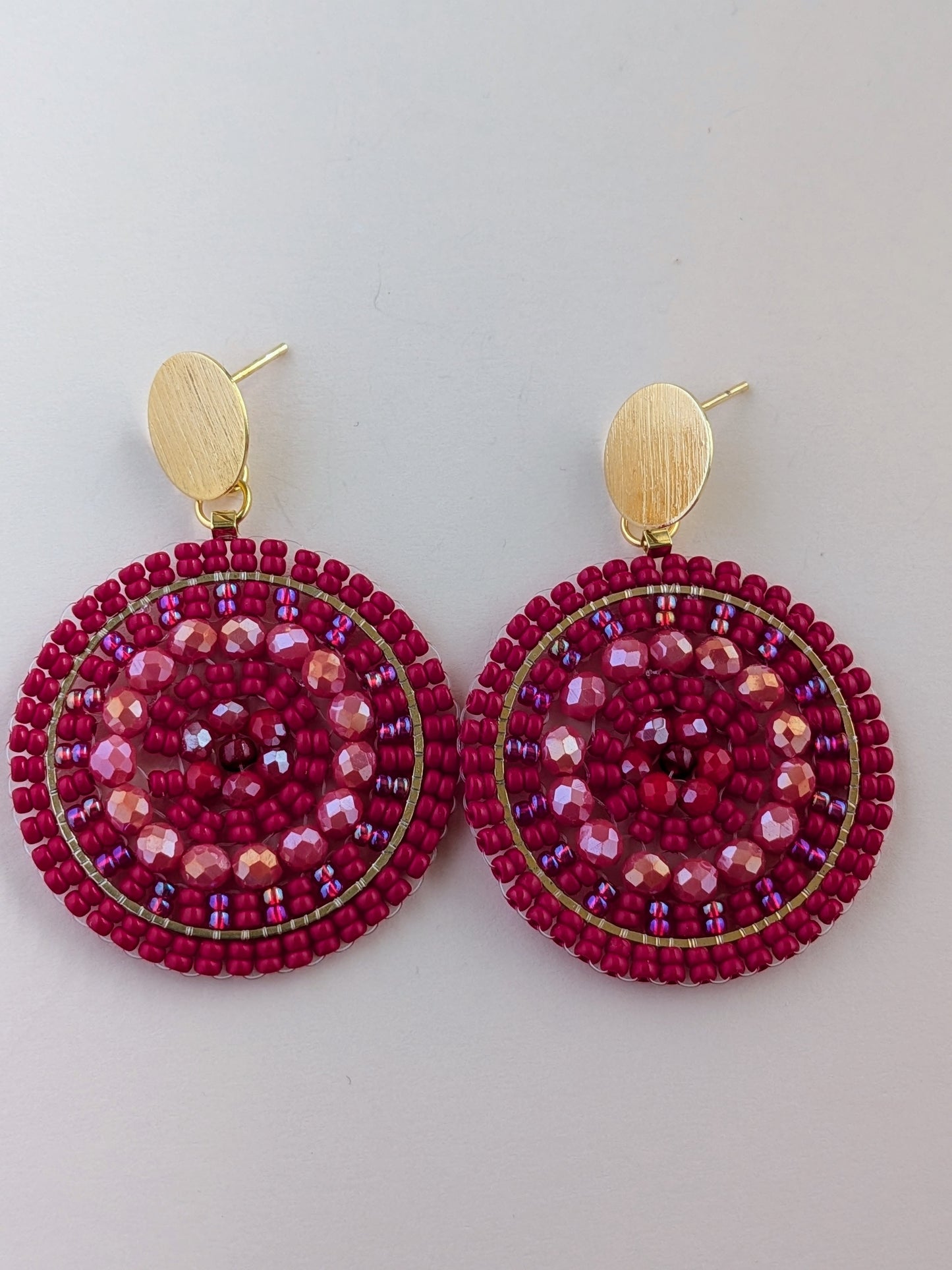 Statement øreringe med Miyuki-perler i mandala design – Maksi Mandala