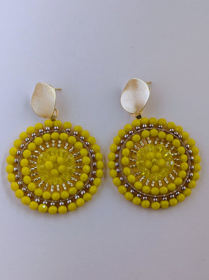 Statement øreringe med Miyuki-perler i mandala design – Maksi Mandala