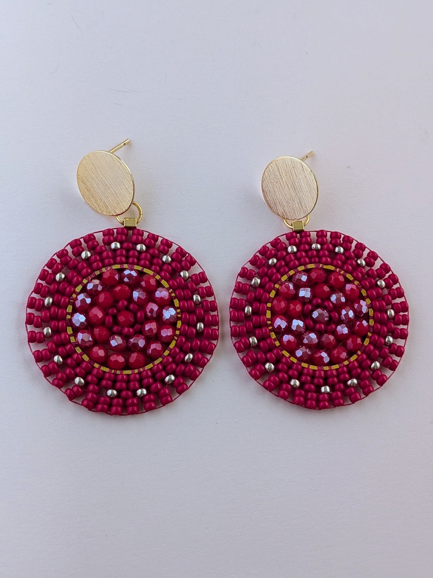 Statement øreringe med Miyuki-perler i mandala design – Maksi Mandala