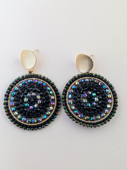 Statement øreringe med Miyuki-perler i mandala design – Maksi Mandala