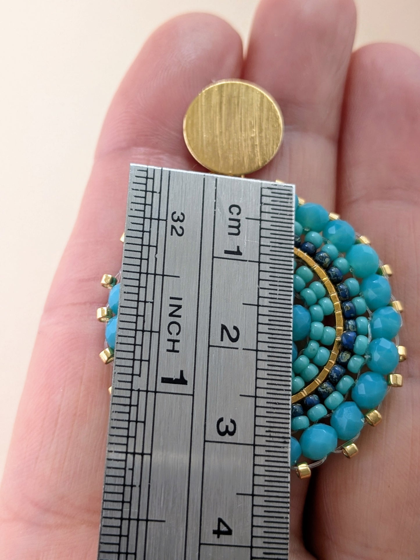 Statement øreringe med Miyuki-perler i mandala design – Maksi Mandala