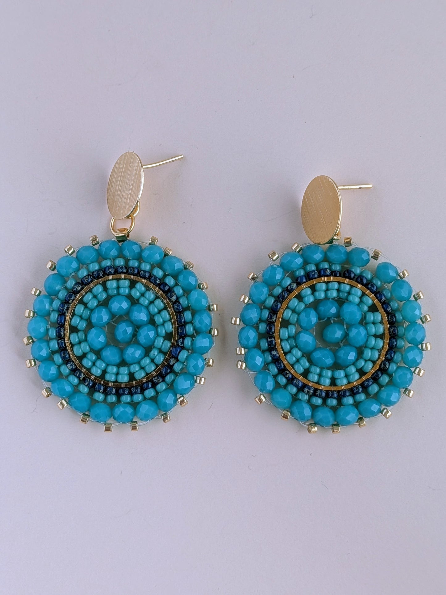 Statement øreringe med Miyuki-perler i mandala design – Maksi Mandala