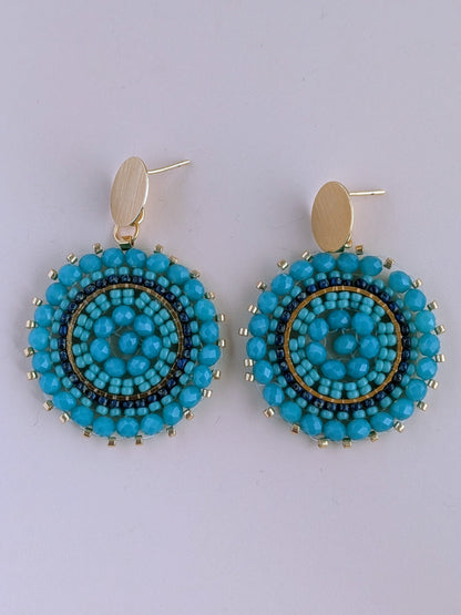 Statement øreringe med Miyuki-perler i mandala design – Maksi Mandala